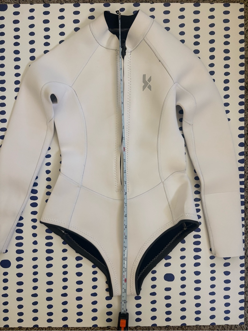 KMT White Wetsuit Jacket with Front Zip and Reflective Logo